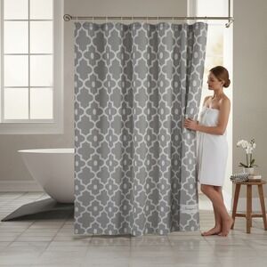 Biscayne Bay Fabric Shower Curtain 72x72 Grey Morocco Pearl New